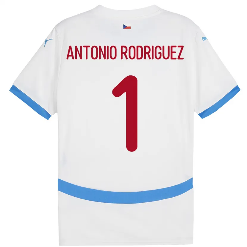 Danxen Herren Tschechien Pedro Antonio Rodriguez #1 Weiß Auswärtstrikot Trikot 24-26 T-Shirt