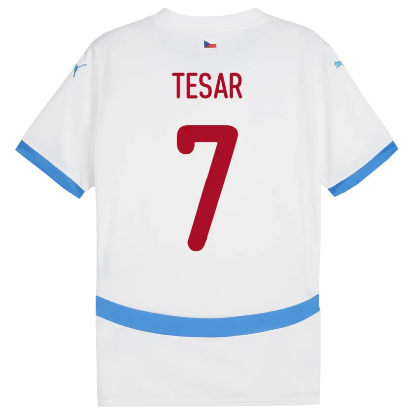 Danxen Herren Tschechien Simon Tesar #7 Weiß Auswärtstrikot Trikot 24-26 T-Shirt