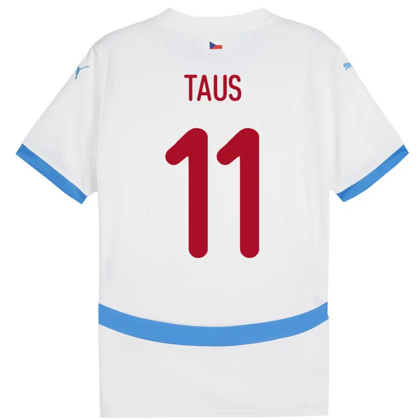 Danxen Herren Tschechien Martin Taus #11 Weiß Auswärtstrikot Trikot 24-26 T-Shirt
