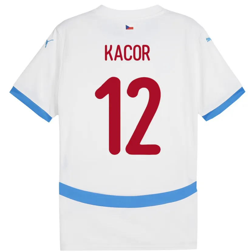 Danxen Herren Tschechien Pavel Kacor #12 Weiß Auswärtstrikot Trikot 24-26 T-Shirt