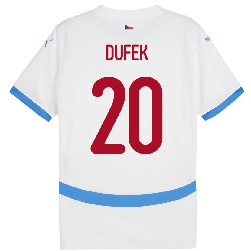 Danxen Herren Tschechien Jakub Dufek #20 Weiß Auswärtstrikot Trikot 24-26 T-Shirt