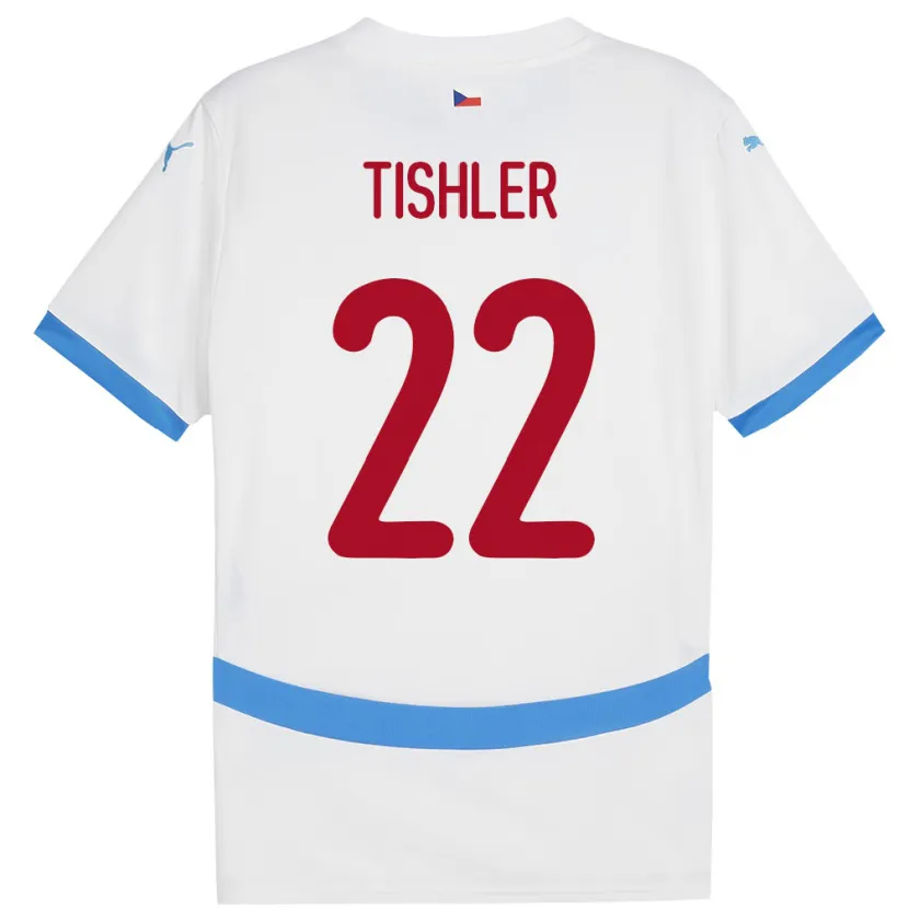 Danxen Herren Tschechien Daniel Tishler #22 Weiß Auswärtstrikot Trikot 24-26 T-Shirt