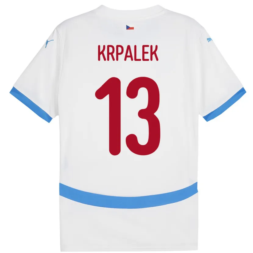 Danxen Herren Tschechien Dennis Krpalek #13 Weiß Auswärtstrikot Trikot 24-26 T-Shirt