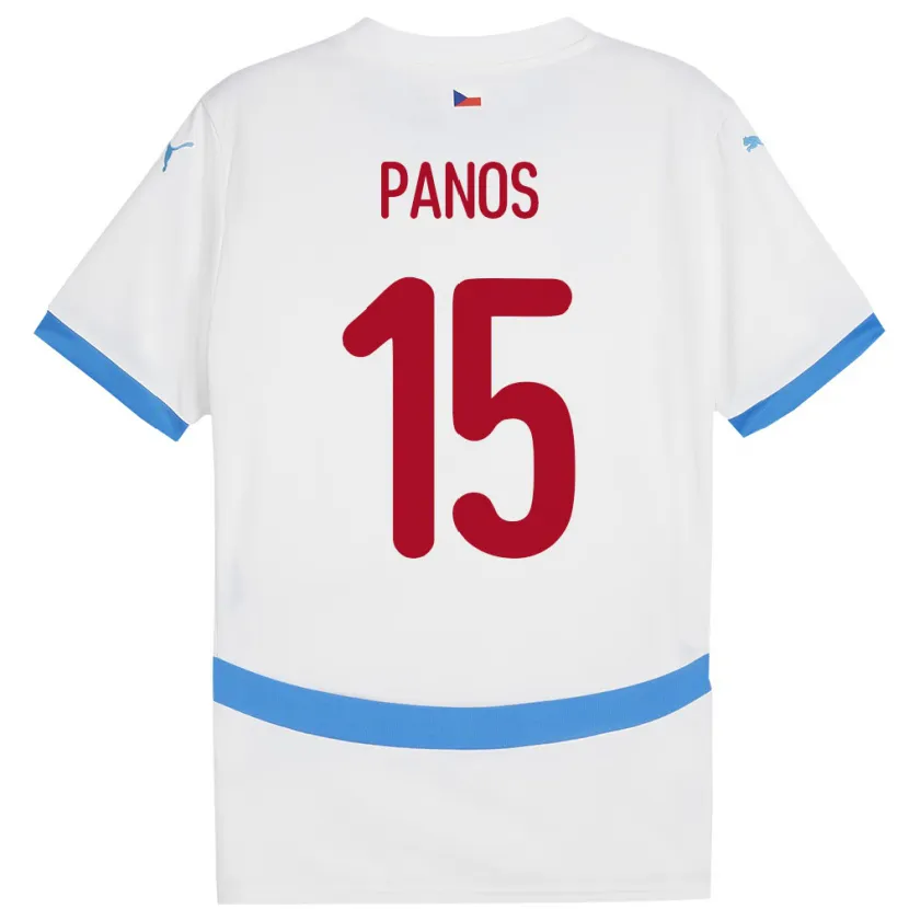 Danxen Herren Tschechien Jiri Panos #15 Weiß Auswärtstrikot Trikot 24-26 T-Shirt