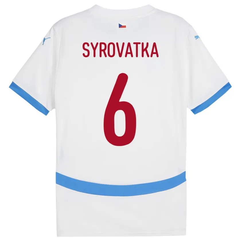 Danxen Herren Tschechien Matyas Syrovatka #6 Weiß Auswärtstrikot Trikot 24-26 T-Shirt