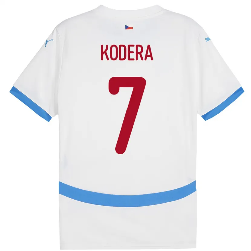 Danxen Herren Tschechien Matyas Kodera #7 Weiß Auswärtstrikot Trikot 24-26 T-Shirt