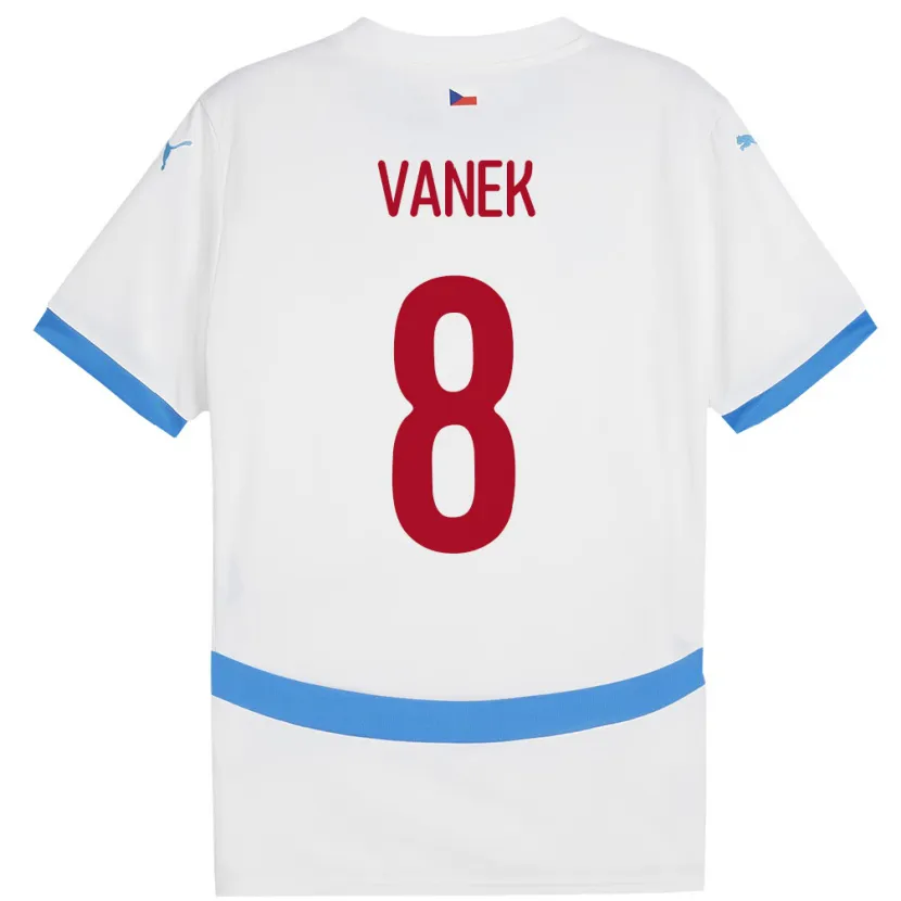Danxen Herren Tschechien Lukas Vanek #8 Weiß Auswärtstrikot Trikot 24-26 T-Shirt