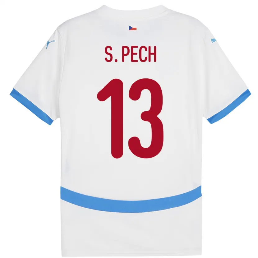 Danxen Herren Tschechien Sebastian Pech #13 Weiß Auswärtstrikot Trikot 24-26 T-Shirt