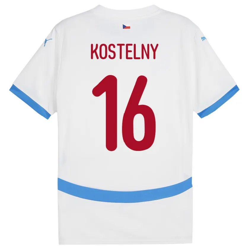 Danxen Herren Tschechien Krystof Kostelny #16 Weiß Auswärtstrikot Trikot 24-26 T-Shirt