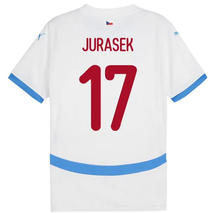 Danxen Herren Tschechien Patrik Jurasek #17 Weiß Auswärtstrikot Trikot 24-26 T-Shirt