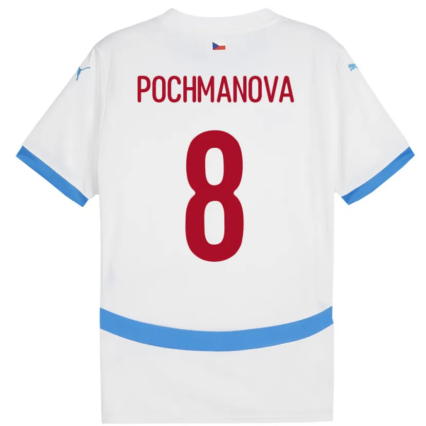 Danxen Herren Tschechien Aneta Pochmanová #8 Weiß Auswärtstrikot Trikot 24-26 T-Shirt