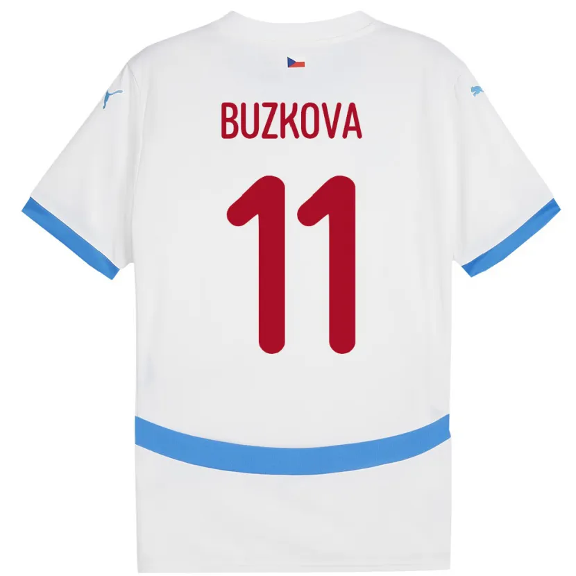 Danxen Herren Tschechien Kateřina Bužková #11 Weiß Auswärtstrikot Trikot 24-26 T-Shirt