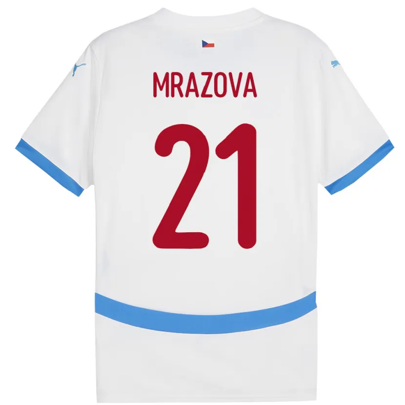 Danxen Herren Tschechien Miroslava Mrázová #21 Weiß Auswärtstrikot Trikot 24-26 T-Shirt