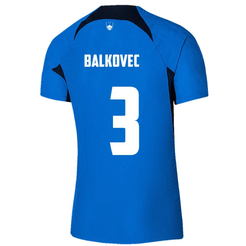 Danxen Herren Slowenien Jure Balkovec #3 Blau Auswärtstrikot Trikot 24-26 T-Shirt