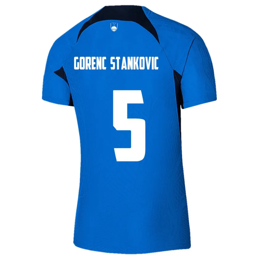 Danxen Herren Slowenien Jon Gorenc Stankovic #5 Blau Auswärtstrikot Trikot 24-26 T-Shirt