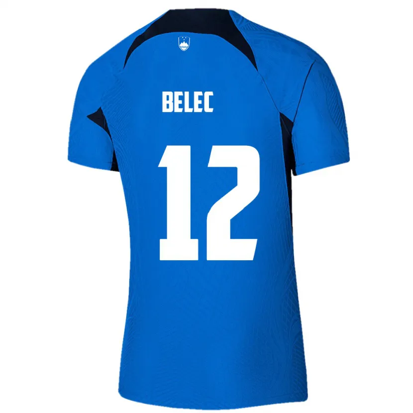 Danxen Herren Slowenien Vid Belec #12 Blau Auswärtstrikot Trikot 24-26 T-Shirt
