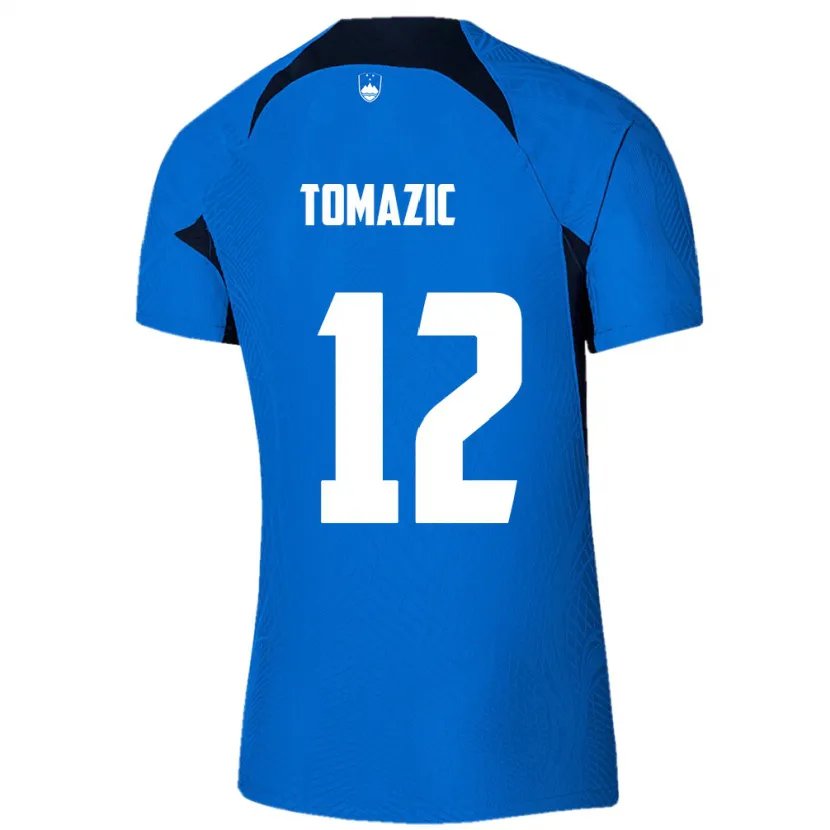 Danxen Herren Slowenien Lukas Tomazic #12 Blau Auswärtstrikot Trikot 24-26 T-Shirt