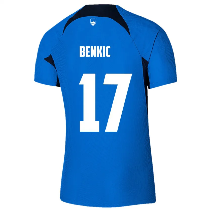 Danxen Herren Slowenien Kevin Benkic #17 Blau Auswärtstrikot Trikot 24-26 T-Shirt