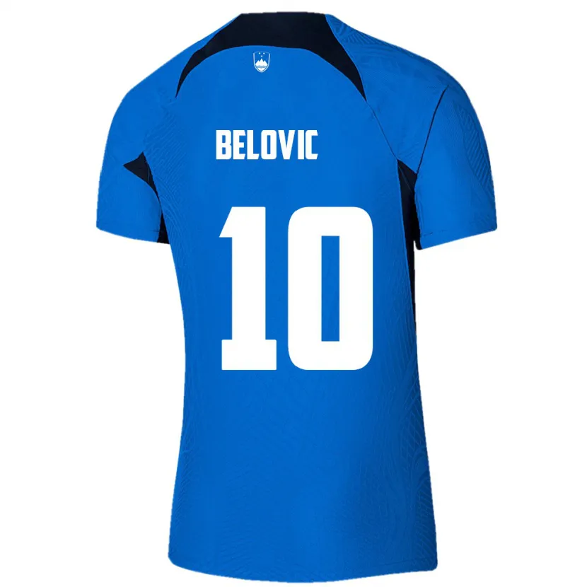 Danxen Herren Slowenien Nik Belovic #10 Blau Auswärtstrikot Trikot 24-26 T-Shirt