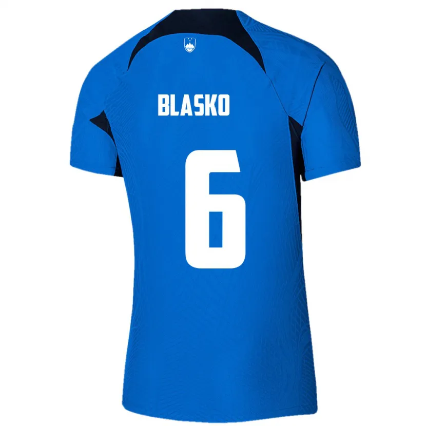 Danxen Herren Slowenien Svit Blasko #6 Blau Auswärtstrikot Trikot 24-26 T-Shirt