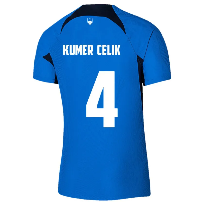 Danxen Herren Slowenien An Kumer Celik #4 Blau Auswärtstrikot Trikot 24-26 T-Shirt