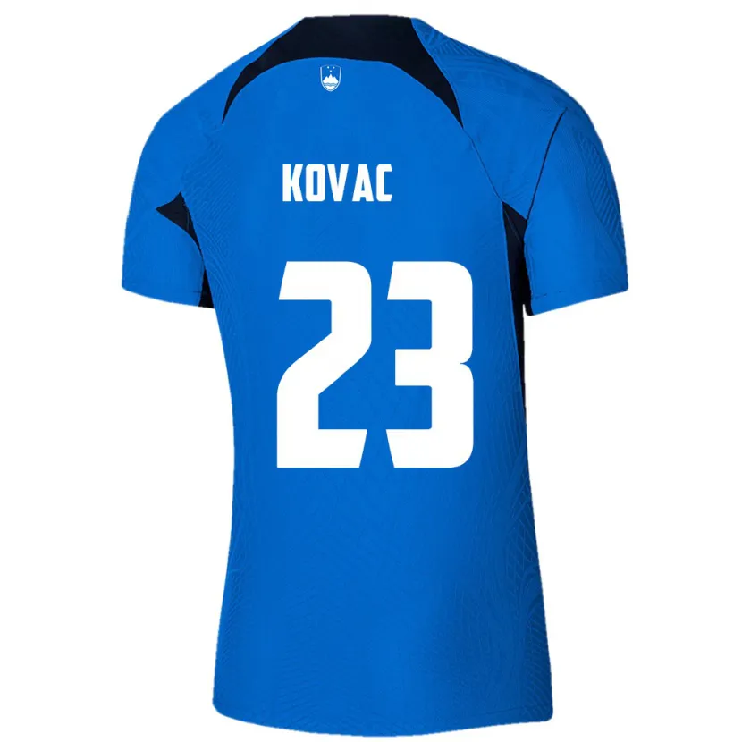 Danxen Herren Slowenien Blaz Kovac #23 Blau Auswärtstrikot Trikot 24-26 T-Shirt