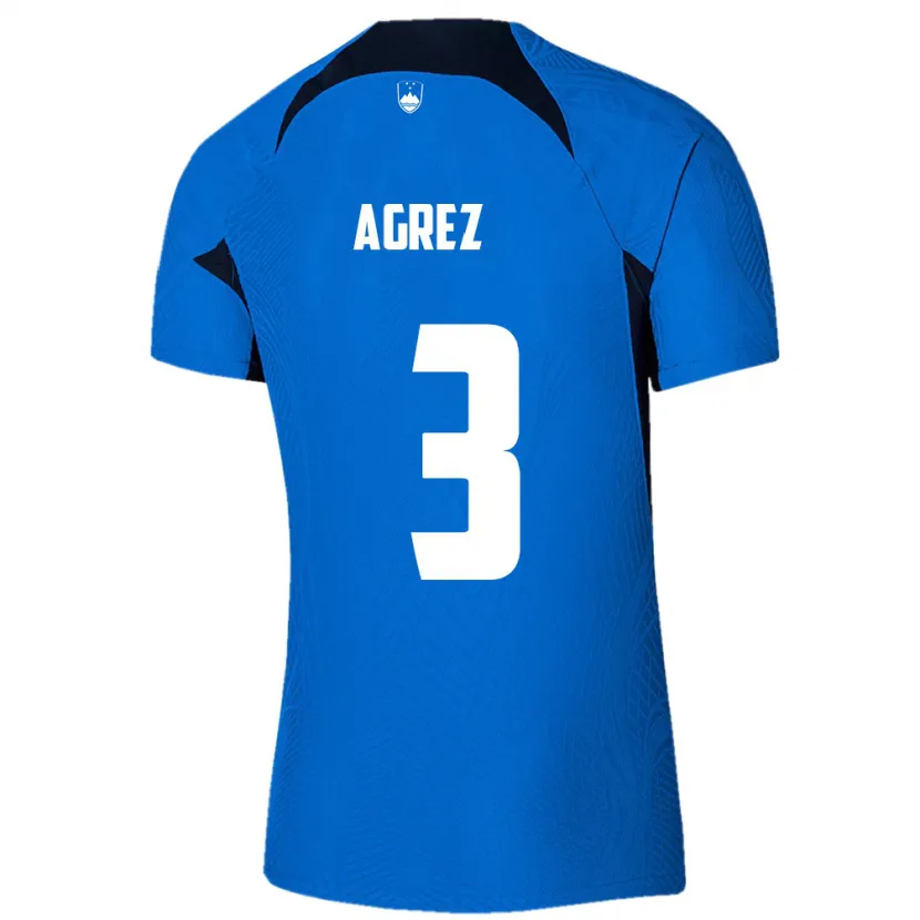 Danxen Herren Slowenien Sara Agrež #3 Blau Auswärtstrikot Trikot 24-26 T-Shirt