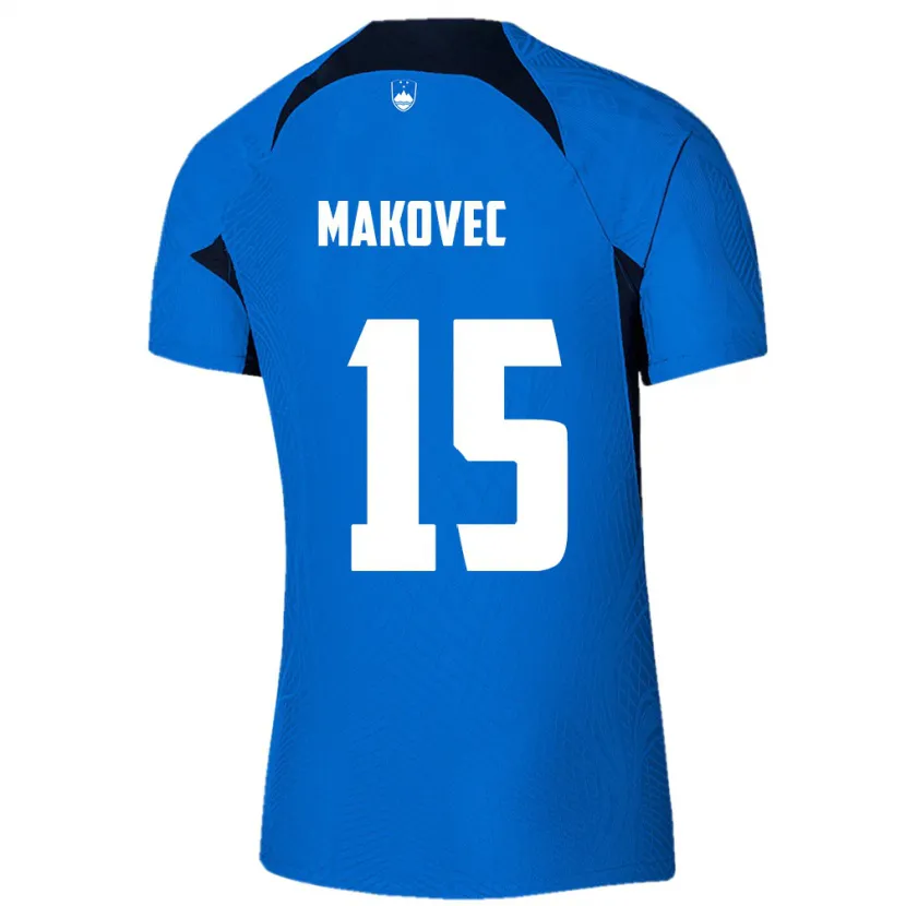 Danxen Herren Slowenien Sara Makovec #15 Blau Auswärtstrikot Trikot 24-26 T-Shirt