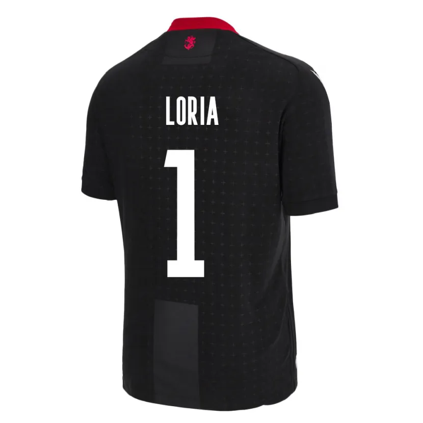Danxen Herren Georgien Giorgi Loria #1 Schwarz Auswärtstrikot Trikot 24-26 T-Shirt