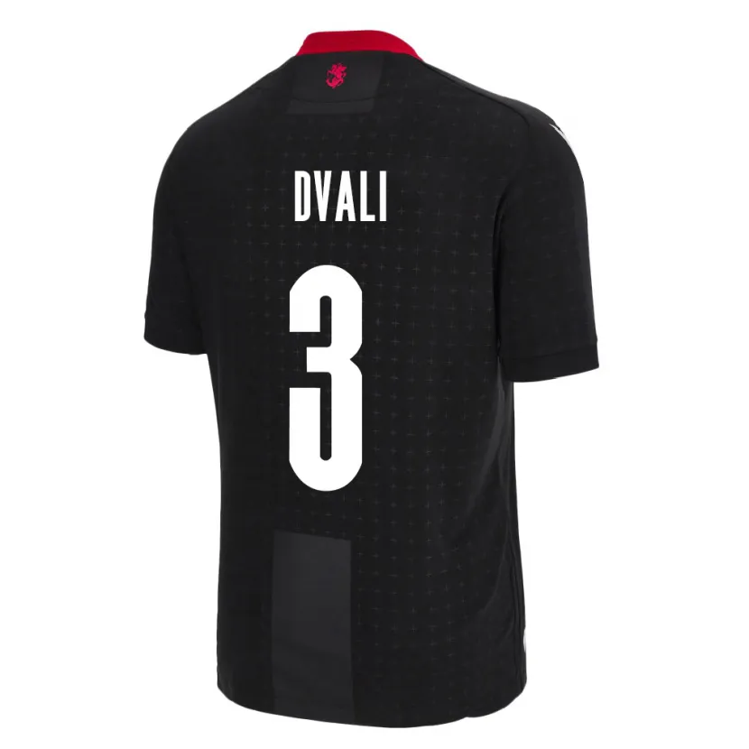 Danxen Herren Georgien Lasha Dvali #3 Schwarz Auswärtstrikot Trikot 24-26 T-Shirt