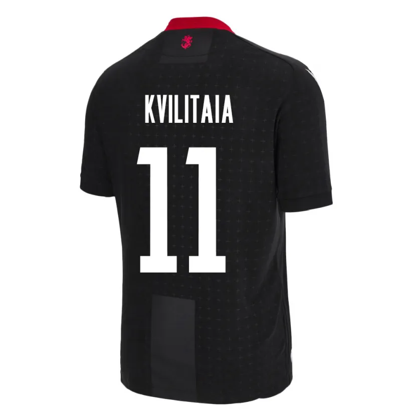 Danxen Herren Georgien Giorgi Kvilitaia #11 Schwarz Auswärtstrikot Trikot 24-26 T-Shirt