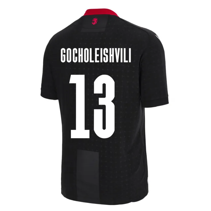 Danxen Herren Georgien Giorgi Gocholeishvili #13 Schwarz Auswärtstrikot Trikot 24-26 T-Shirt