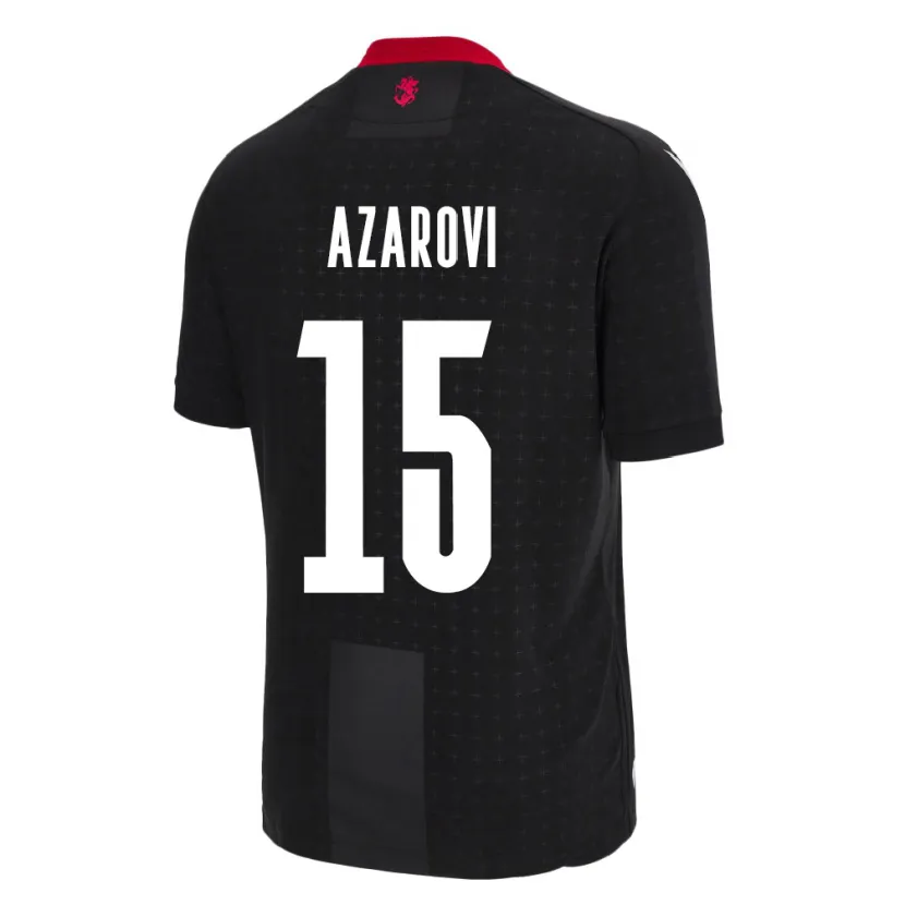 Danxen Herren Georgien Irakli Azarovi #15 Schwarz Auswärtstrikot Trikot 24-26 T-Shirt