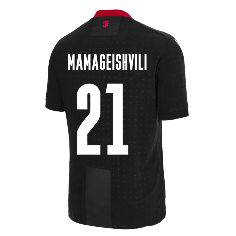 Danxen Herren Georgien Otar Mamageishvili #21 Schwarz Auswärtstrikot Trikot 24-26 T-Shirt