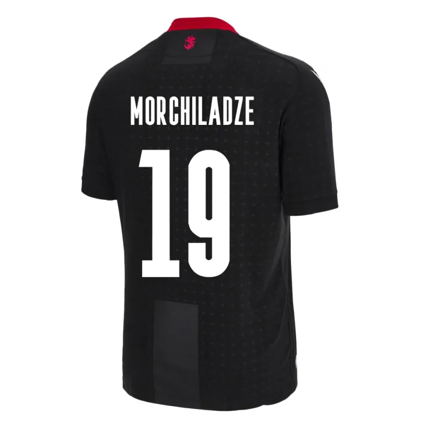 Danxen Herren Georgien Tornike Morchiladze #19 Schwarz Auswärtstrikot Trikot 24-26 T-Shirt