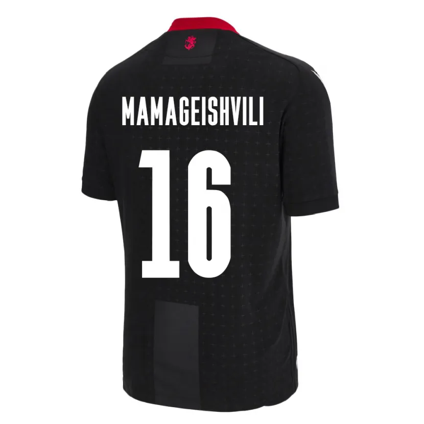 Danxen Herren Georgien Gizo Mamageishvili #16 Schwarz Auswärtstrikot Trikot 24-26 T-Shirt
