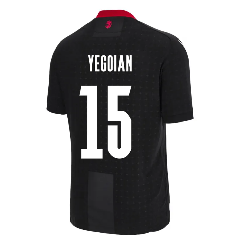 Danxen Herren Georgien Irakli Yegoian #15 Schwarz Auswärtstrikot Trikot 24-26 T-Shirt