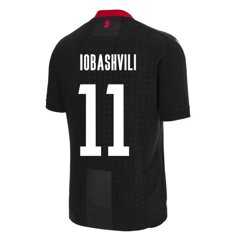 Danxen Herren Georgien Jaduli Iobashvili #11 Schwarz Auswärtstrikot Trikot 24-26 T-Shirt