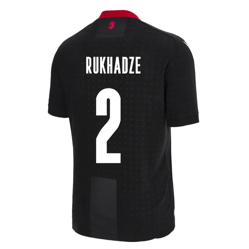 Danxen Herren Georgien Zurab Rukhadze #2 Schwarz Auswärtstrikot Trikot 24-26 T-Shirt