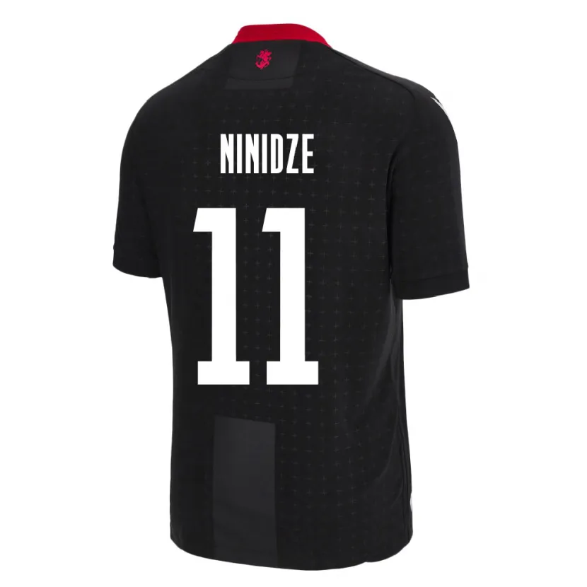 Danxen Herren Georgien Nikoloz Ninidze #11 Schwarz Auswärtstrikot Trikot 24-26 T-Shirt