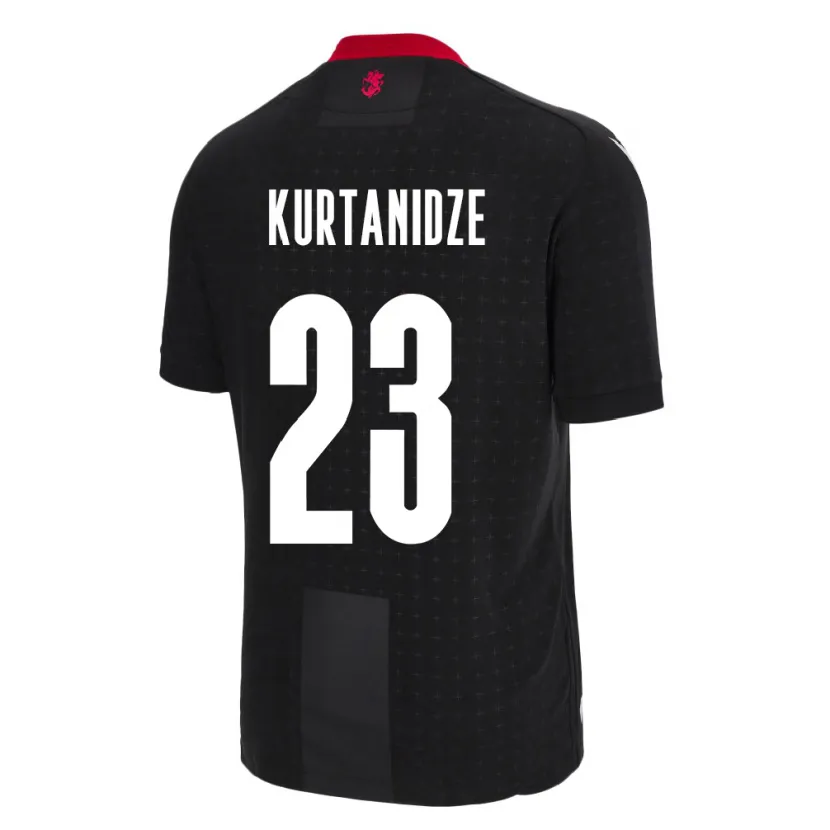 Danxen Herren Georgien Revaz Kurtanidze #23 Schwarz Auswärtstrikot Trikot 24-26 T-Shirt