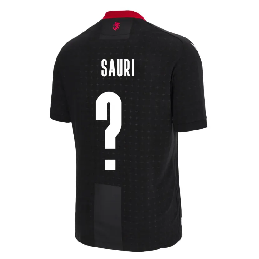 Danxen Herren Georgien Mate Sauri #0 Schwarz Auswärtstrikot Trikot 24-26 T-Shirt
