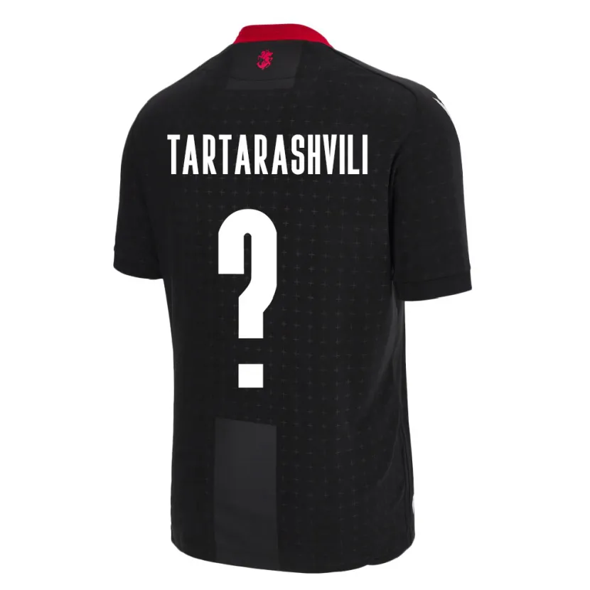 Danxen Herren Georgien Saba Tartarashvili #0 Schwarz Auswärtstrikot Trikot 24-26 T-Shirt