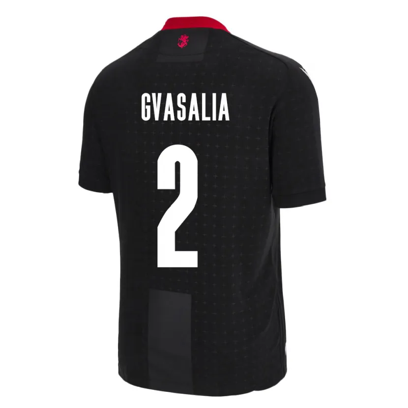 Danxen Herren Georgien Giorgi Gvasalia #2 Schwarz Auswärtstrikot Trikot 24-26 T-Shirt