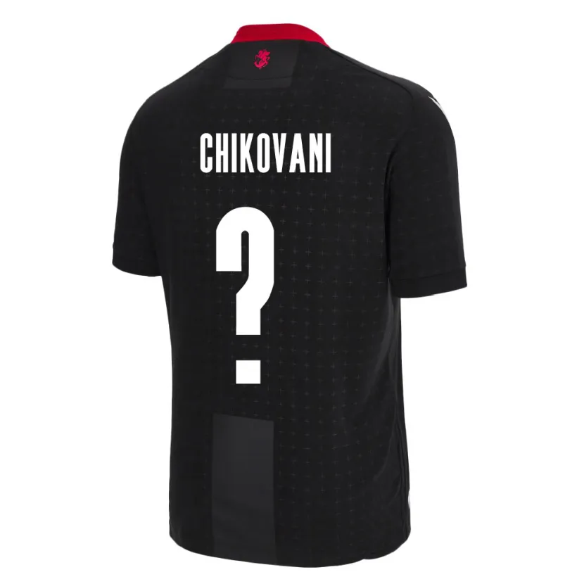 Danxen Herren Georgien Nikoloz Chikovani #0 Schwarz Auswärtstrikot Trikot 24-26 T-Shirt