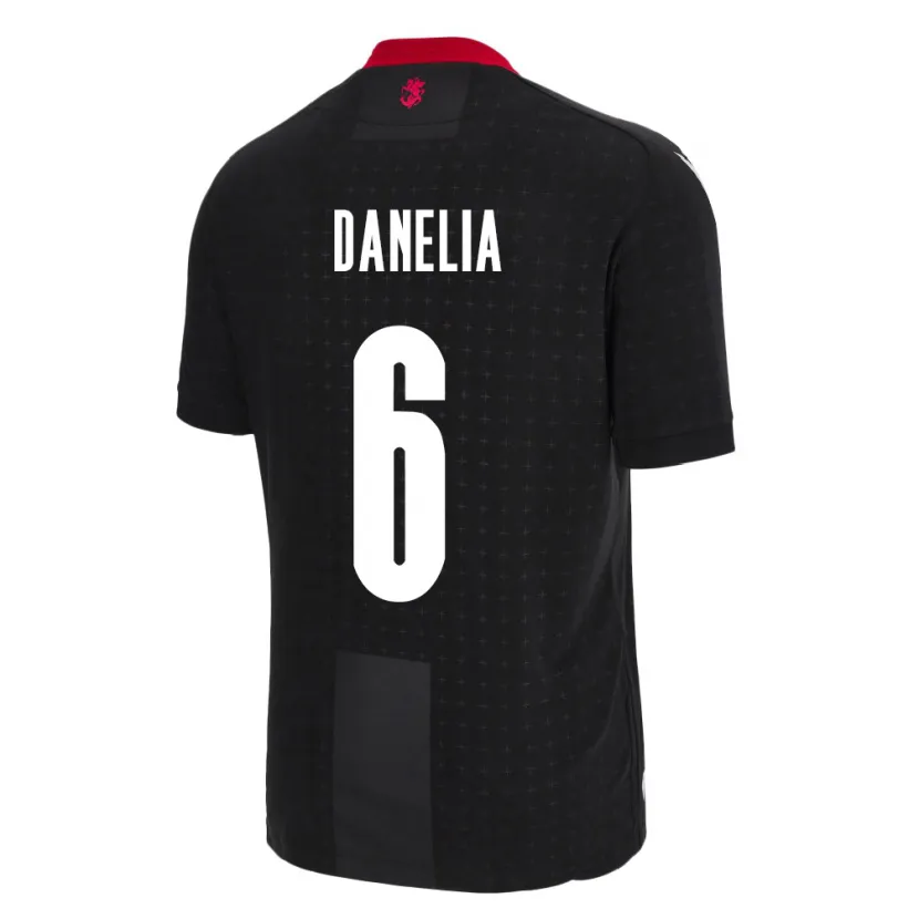 Danxen Herren Georgien Natia Danelia #6 Schwarz Auswärtstrikot Trikot 24-26 T-Shirt