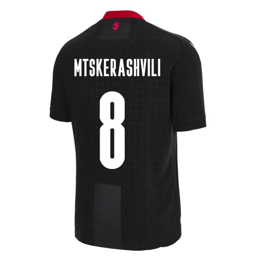 Danxen Herren Georgien Lizi Mtskerashvili #8 Schwarz Auswärtstrikot Trikot 24-26 T-Shirt