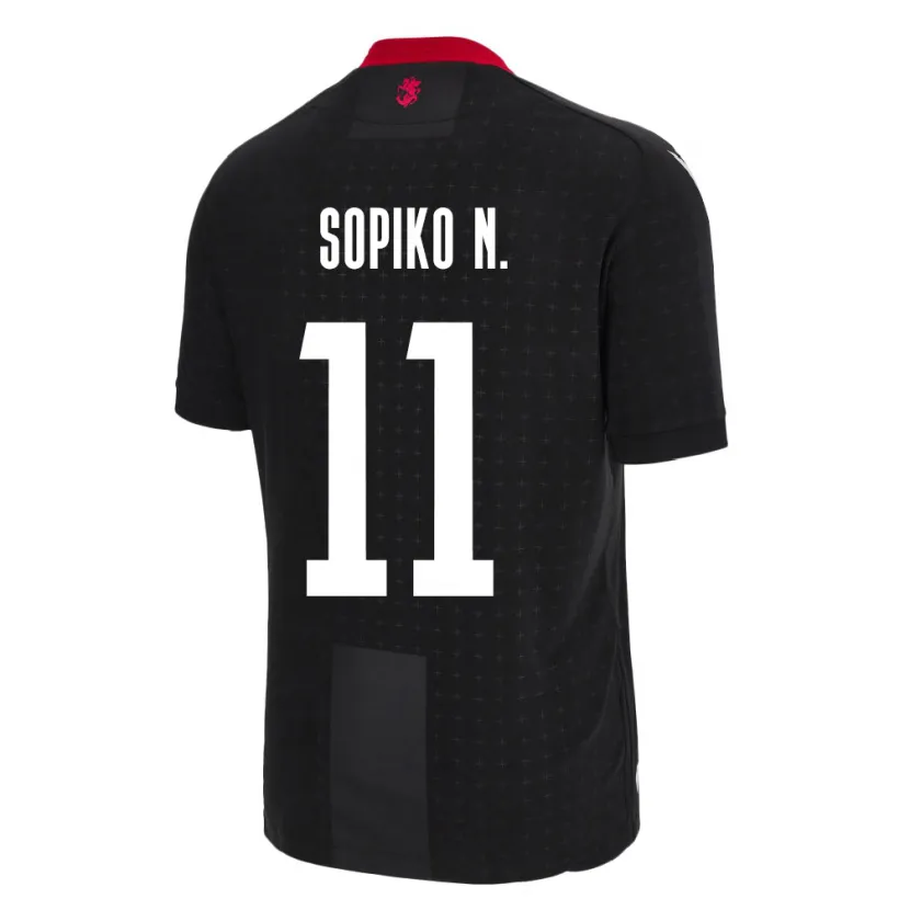 Danxen Herren Georgien Sopiko Narsia #11 Schwarz Auswärtstrikot Trikot 24-26 T-Shirt