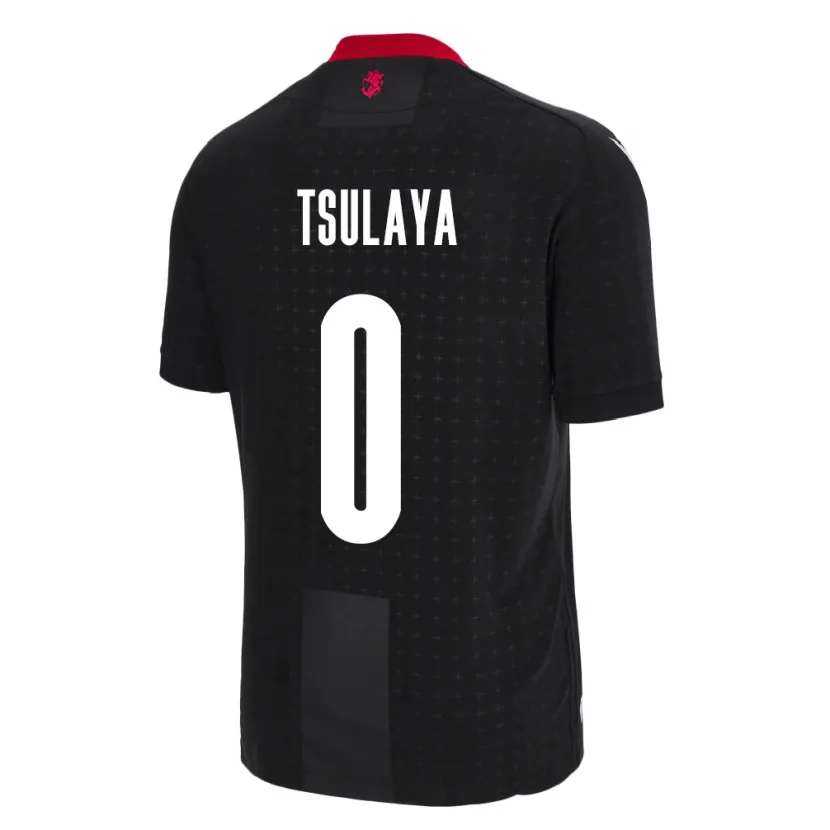 Danxen Herren Georgien Ana Tsulaya #0 Schwarz Auswärtstrikot Trikot 24-26 T-Shirt