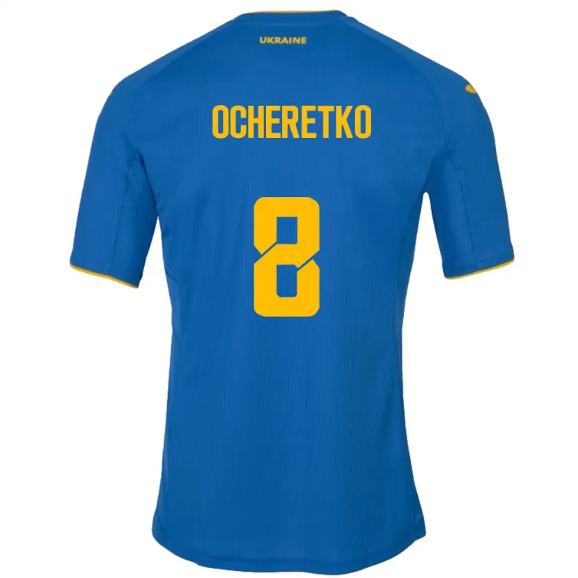 Danxen Herren Ukraine Oleg Ocheretko #8 Blau Auswärtstrikot Trikot 24-26 T-Shirt
